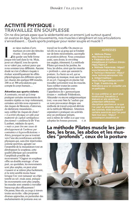 Activité physique : Travaillez en souplesse