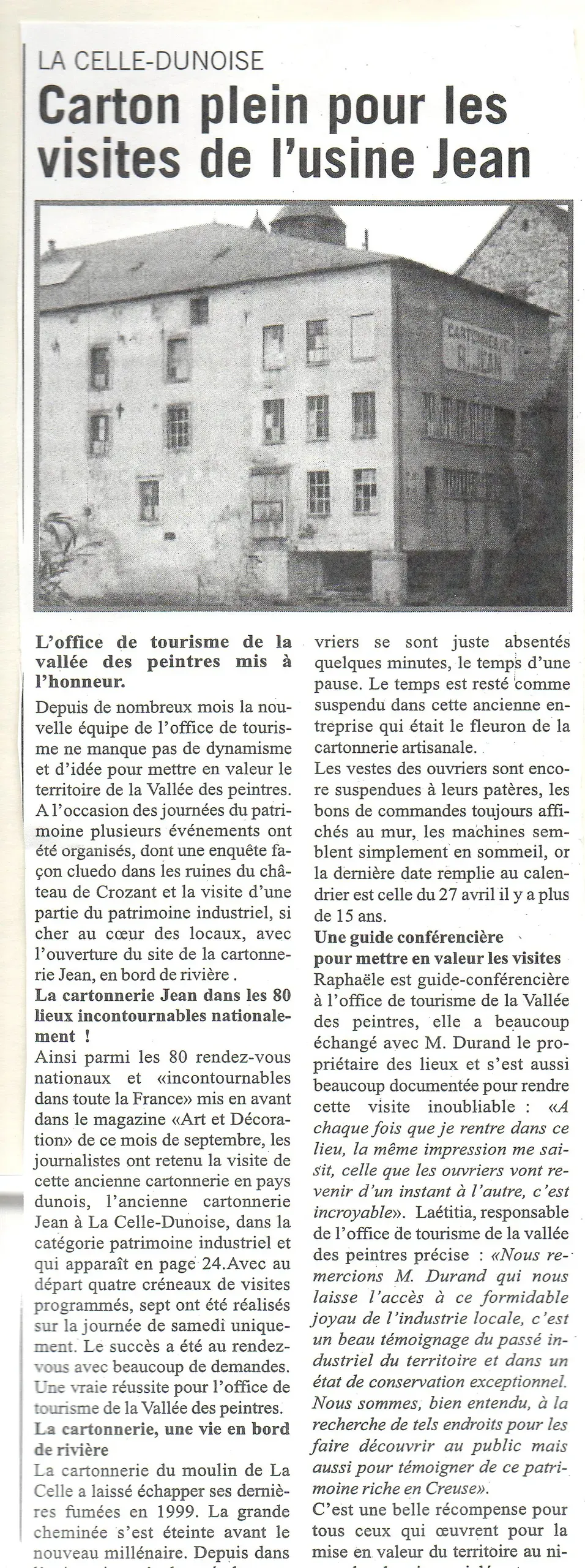 Sept 2016 les echos de la creuse