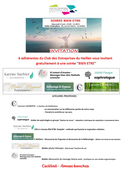 Soirée "bien-être" au Haillan, mercredi 15 juin à 19h