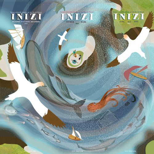 Illustration pour Inizi, saison culturelle sur les îles du Ponant. 2021/2022