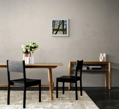 Fin de journee d hiver dining area with wooden furniture 1