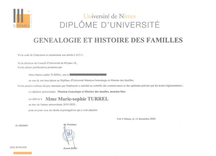 Diplome d universite genealogiste professionnel