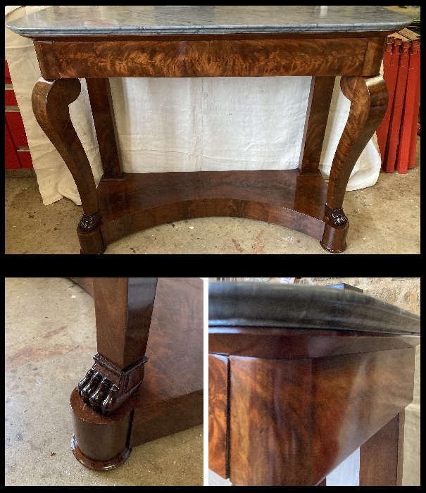 Console-restauration-acajou-pieds-griffes