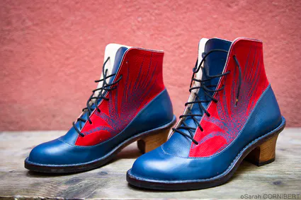 Annabauer bottines melodie rouge et bleu