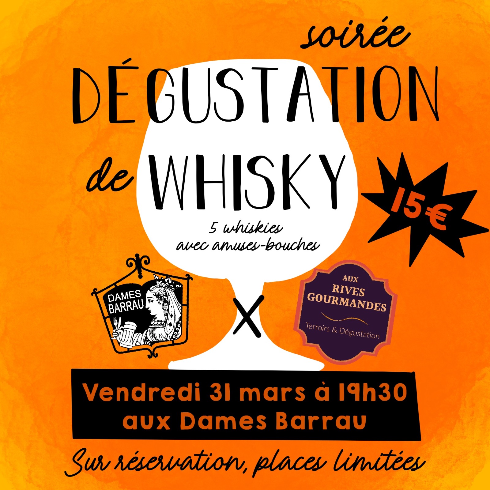Soirre degustation whiky Dames Barrau