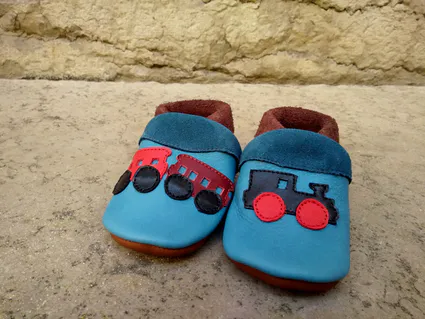 Anna bauer chaussons cuir petit train