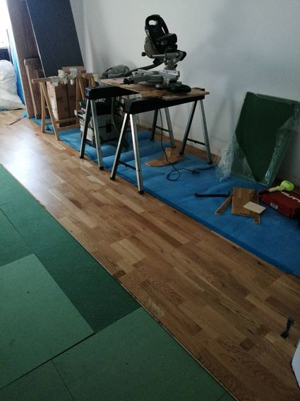 Mise en peinture murs et plafonds, pose de parquet flottant . interior Design avril mai 2023