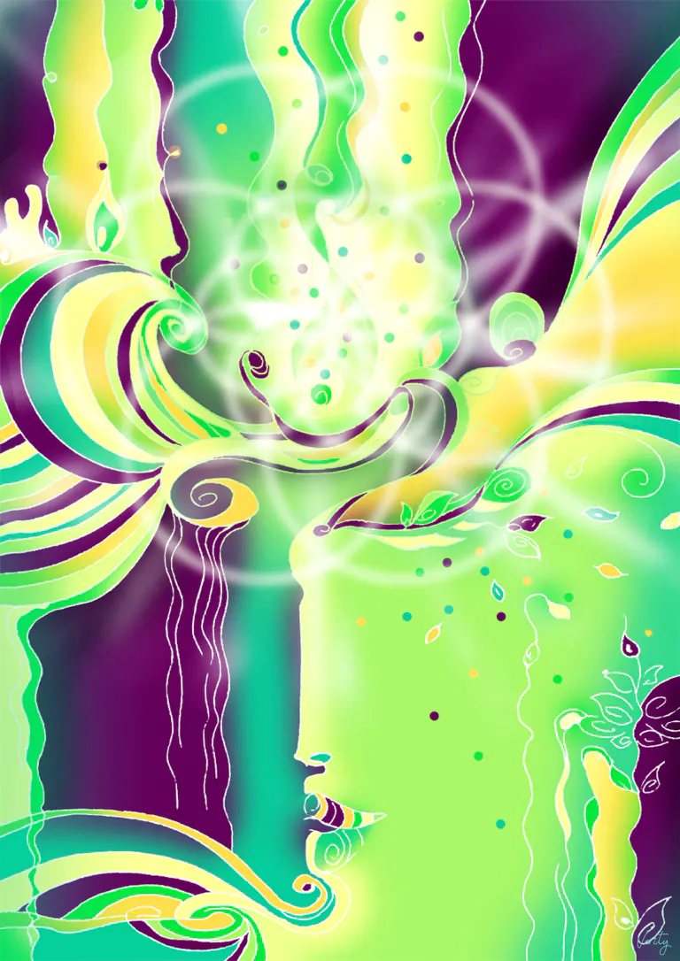 Flamme verte de guerison copie