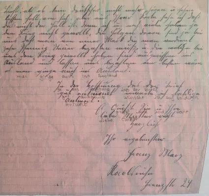 Lettres d'archives personnelles entre Emile et Franz-