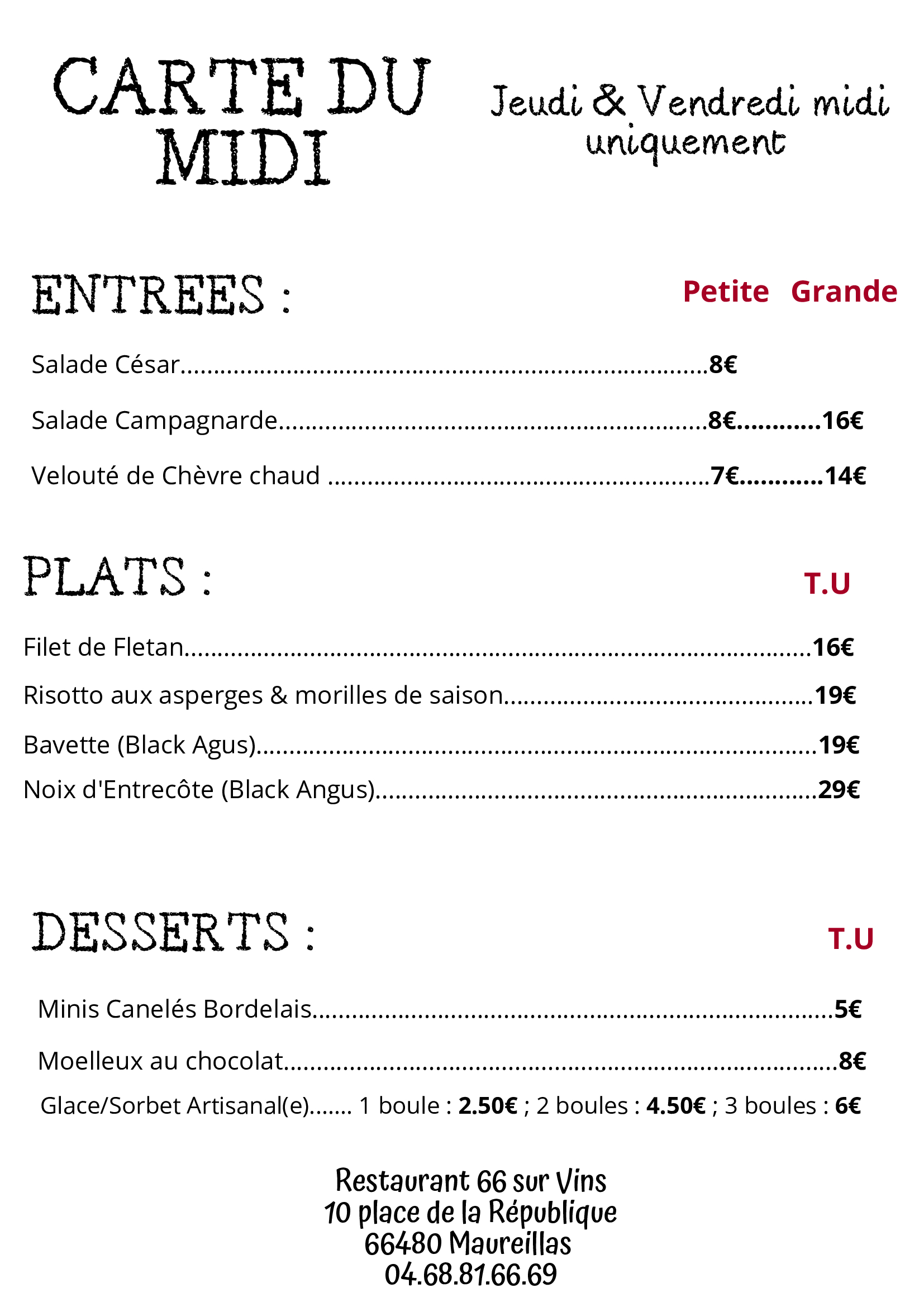 MENUS- 63 
