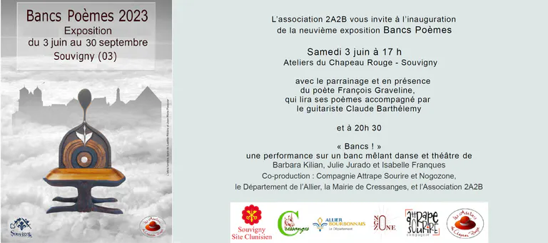 Vernissage de l'exposition Bancs Poèmes 2023 le 3 juin