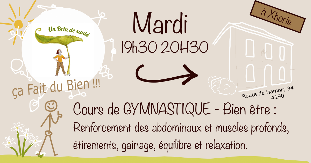 Cours de gymnastique respectueuse du corps à Harzé par Gheur Morgane