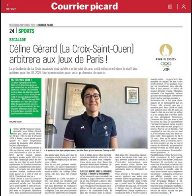 Un article du Courrier Picard sur Céline aux J.O.