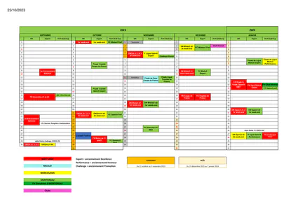 Le Calendrier a été mis-à-jour!