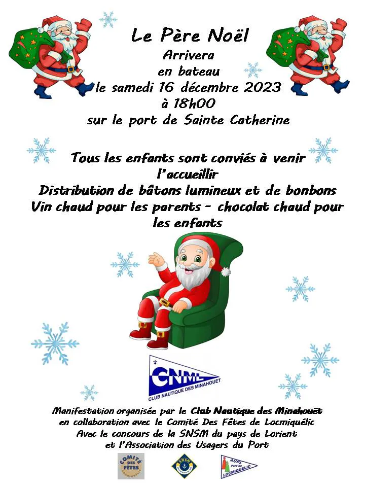 Arrivée du Père Noël au port de Sainte Catherine