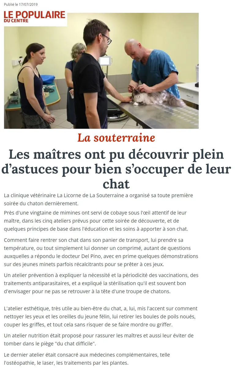 Article le populaire soiree du chatin
