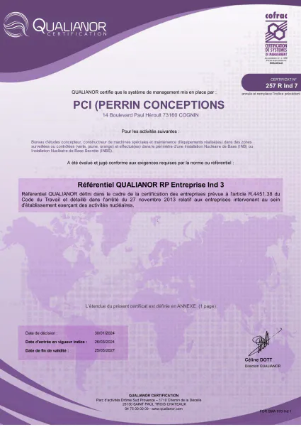 PCI maintien sa certification en radioprotection pour la 6ème année