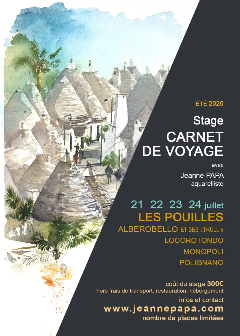 Stage carnet de voyage  les pouilles  juillet 2020