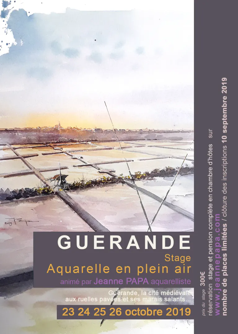 Stage aquarelle en plein air guerande 2019