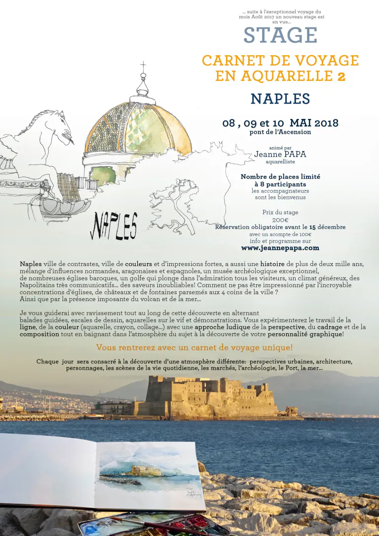 Voyage aquerelle naples 2018  jeanne papa