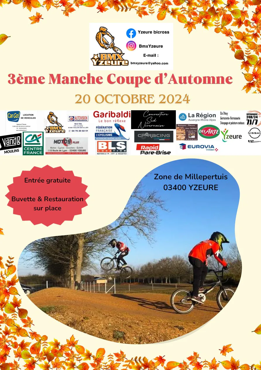 Invitation 3ème manche de la coupe d'automne YZEURE