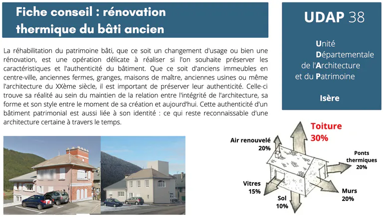 UDAP Isère - Fiche conseil rénovation thermique du bâti ancien