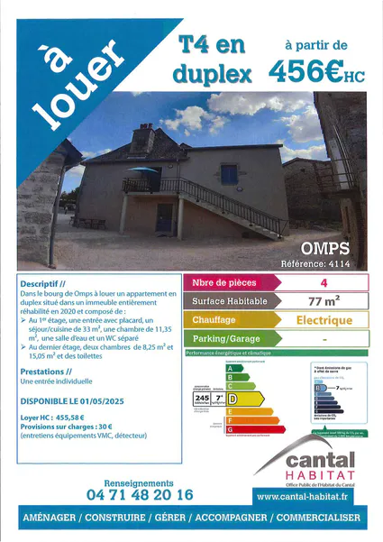 OMPS T4 EN DUPLEX A LOUER