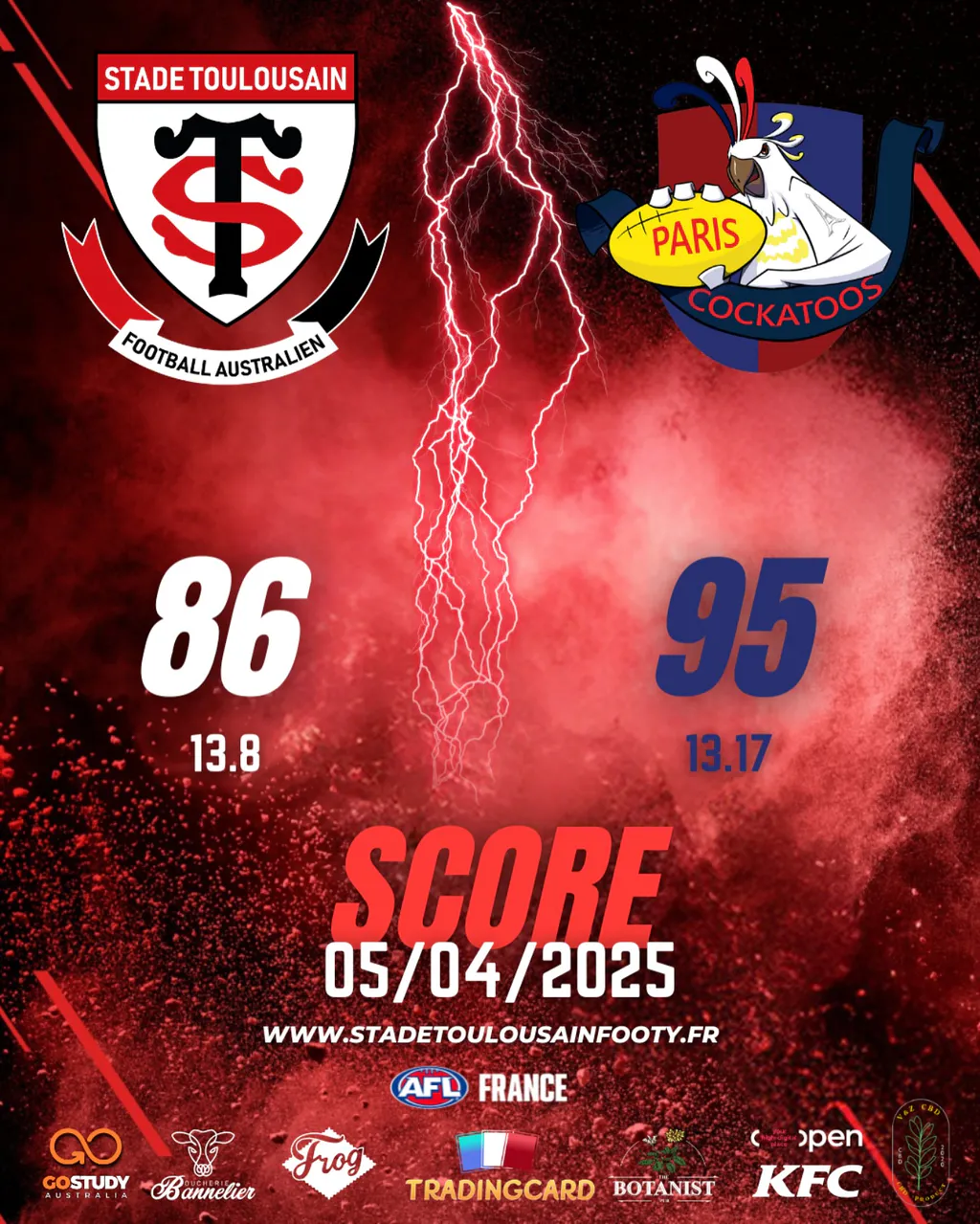 Stade Toulousain 86 - 95 Paris Cockatoos