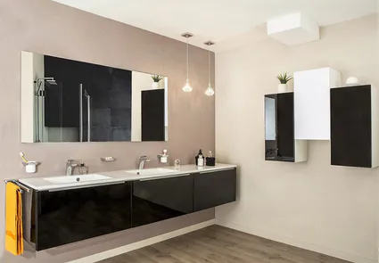 Salle de bains pyram antara melamine brillant noir