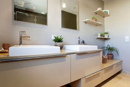 Salle de bains pyram tequila melaminie beige cappucino 1