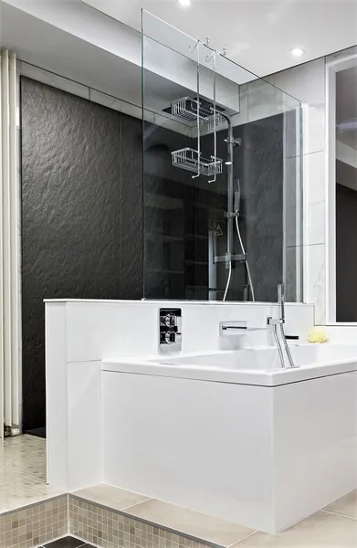 Salle de bains pyram futura acrylique anthracite metalllise melamine chene bardolino gris 2
