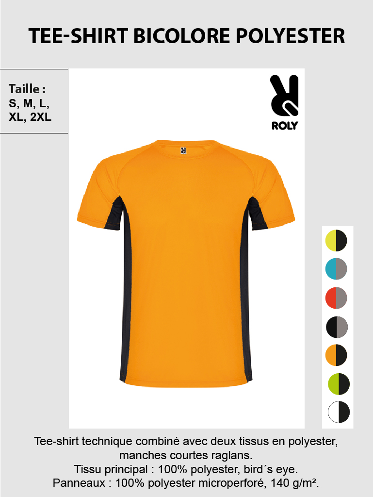 Tee-shirt-bicolore-polyester