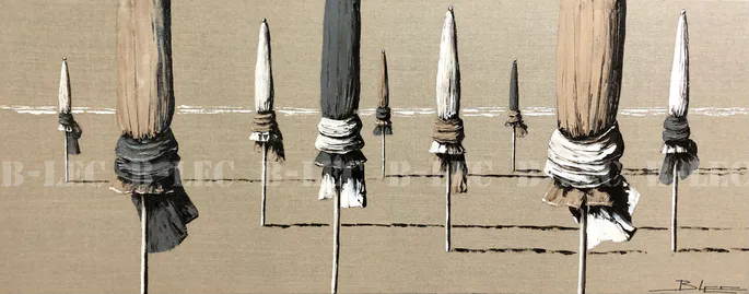 Tableau des parasols de deauville