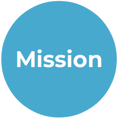 Support women - Blue circle, white letters - Mission