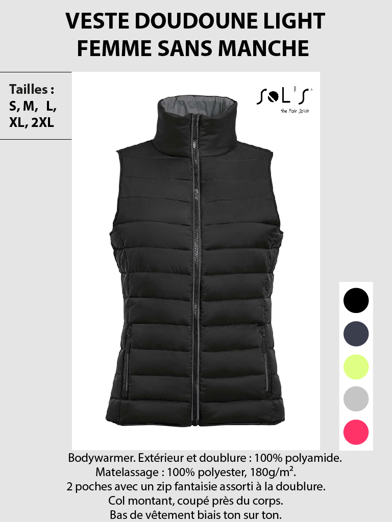 veste doudoune light femme sans manches Wave