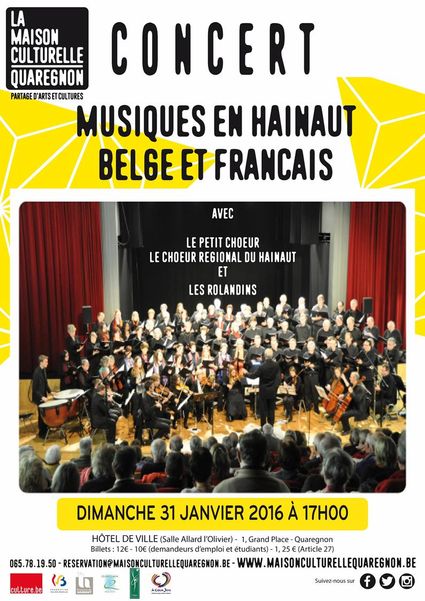 Musiques en Hainaut belge et français - Quaregnon - 31/01/2016