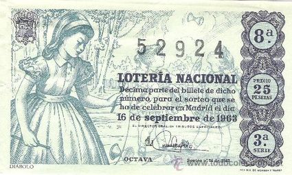 Billet loterie espagne 1963