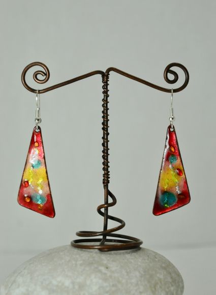 Boucles-triangles-longue-rouge