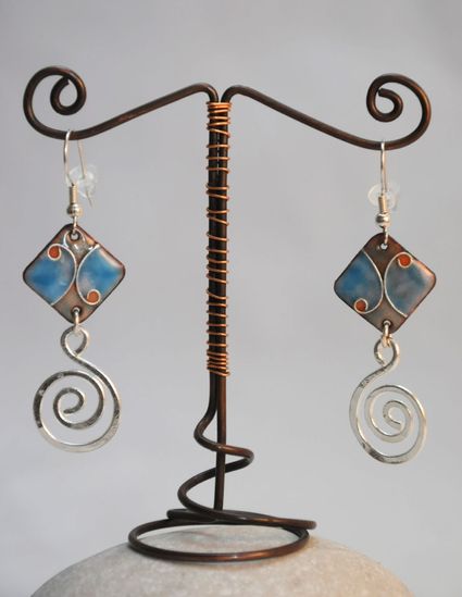 Boucles tortillons turquoise 1