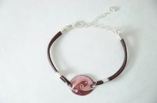 Bracelet ovale couleurs rose et violet