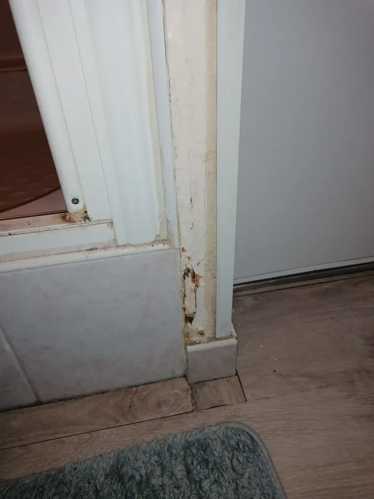 Reparation des murs apres un d egat des eaux dans cette salle d eau a saint sebastien sur loire 44230