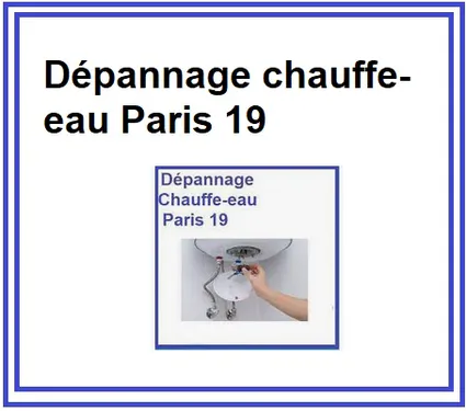 dépannage chauffe-eau Paris 19