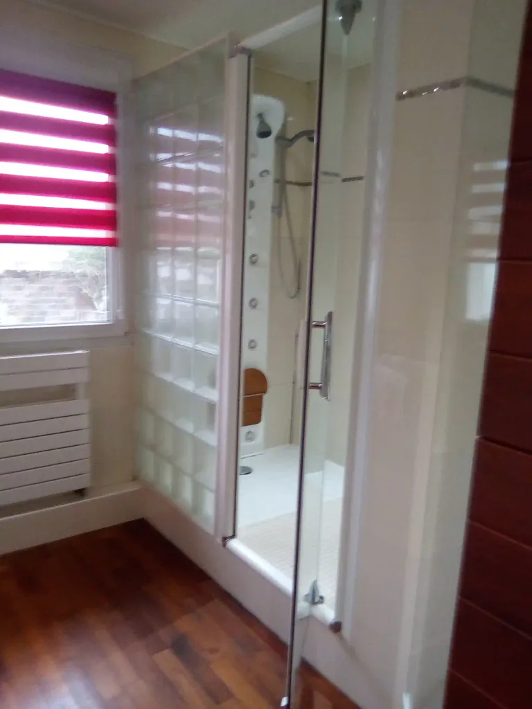 2 photo avant modernisation d une douche avec des panneaux muraux a vertou