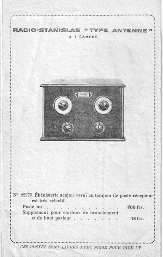 Catalogue radio stanislas 1929 page 10