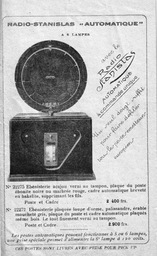 Catalogue radio stanislas 1929 page 11