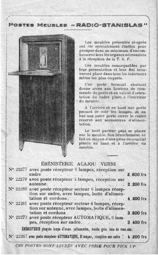 Catalogue radio stanislas 1929 page 12