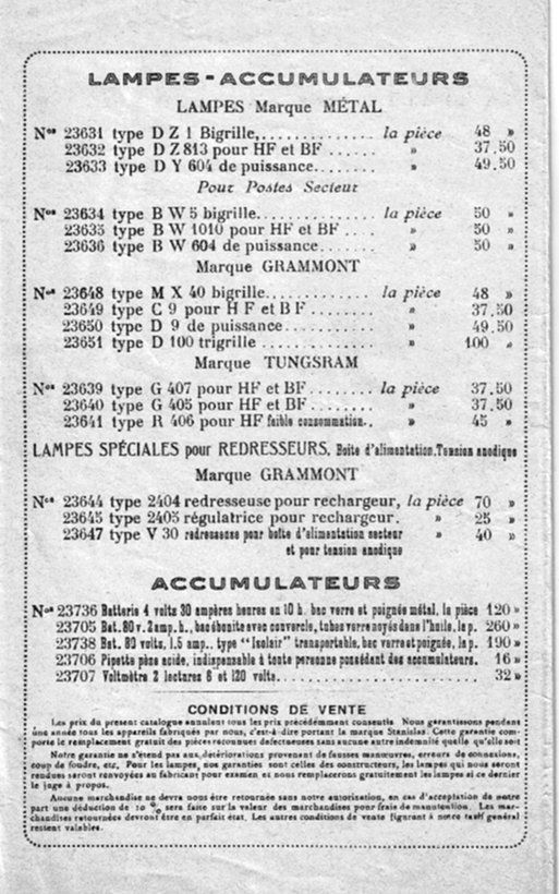 Catalogue radio stanislas 1929 page 15