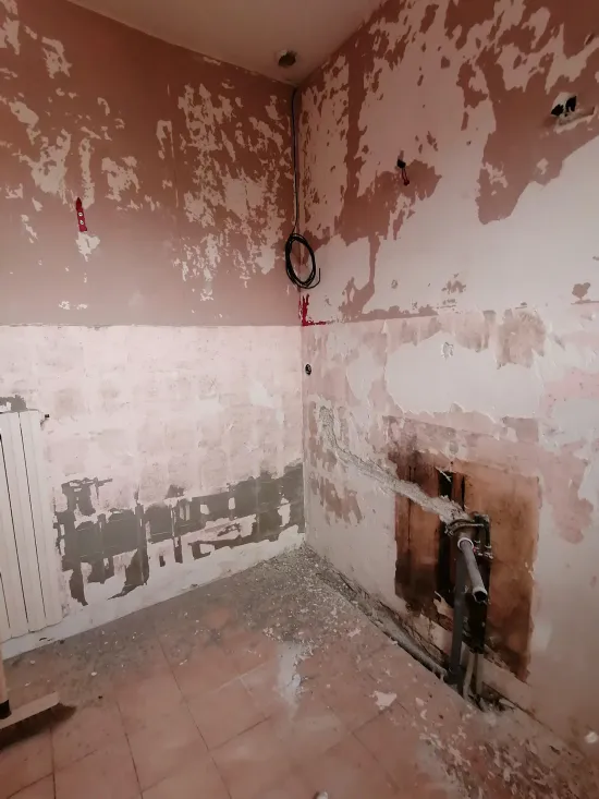 14 depose des elements sanitaire existant meuble vasque cabine de douche a vertou