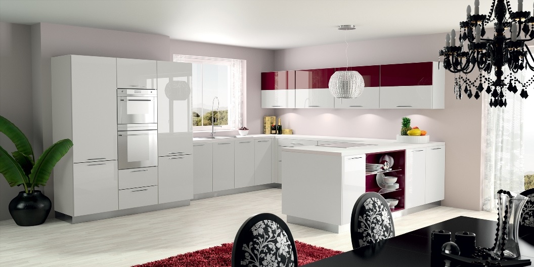 Cuisine design deluxe blanc brillant new concept stainte luce martinique