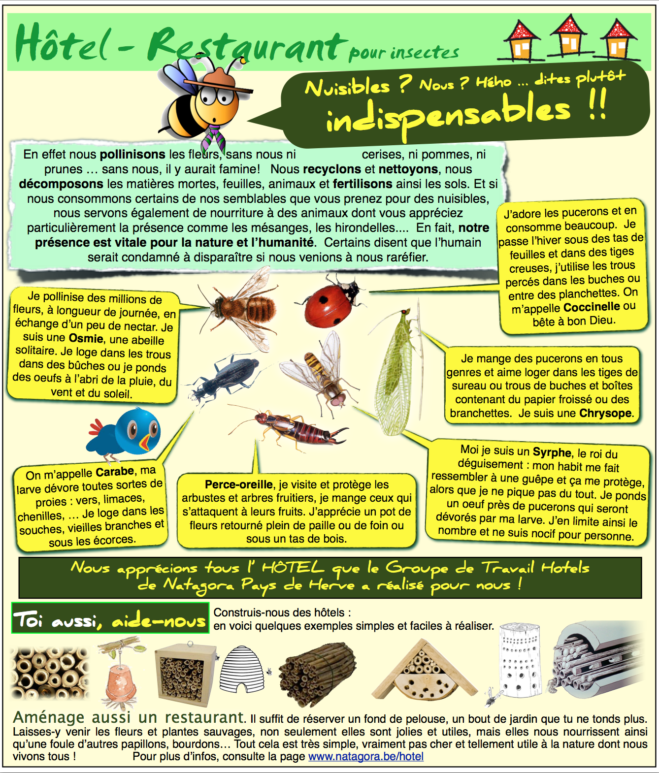Ho tels a insectes affiche